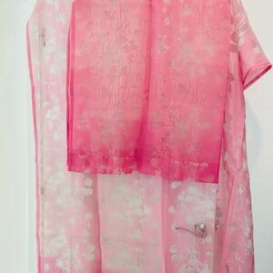 Hot Pink Sheet Floral ReMix Curtains 54:W x 84”L